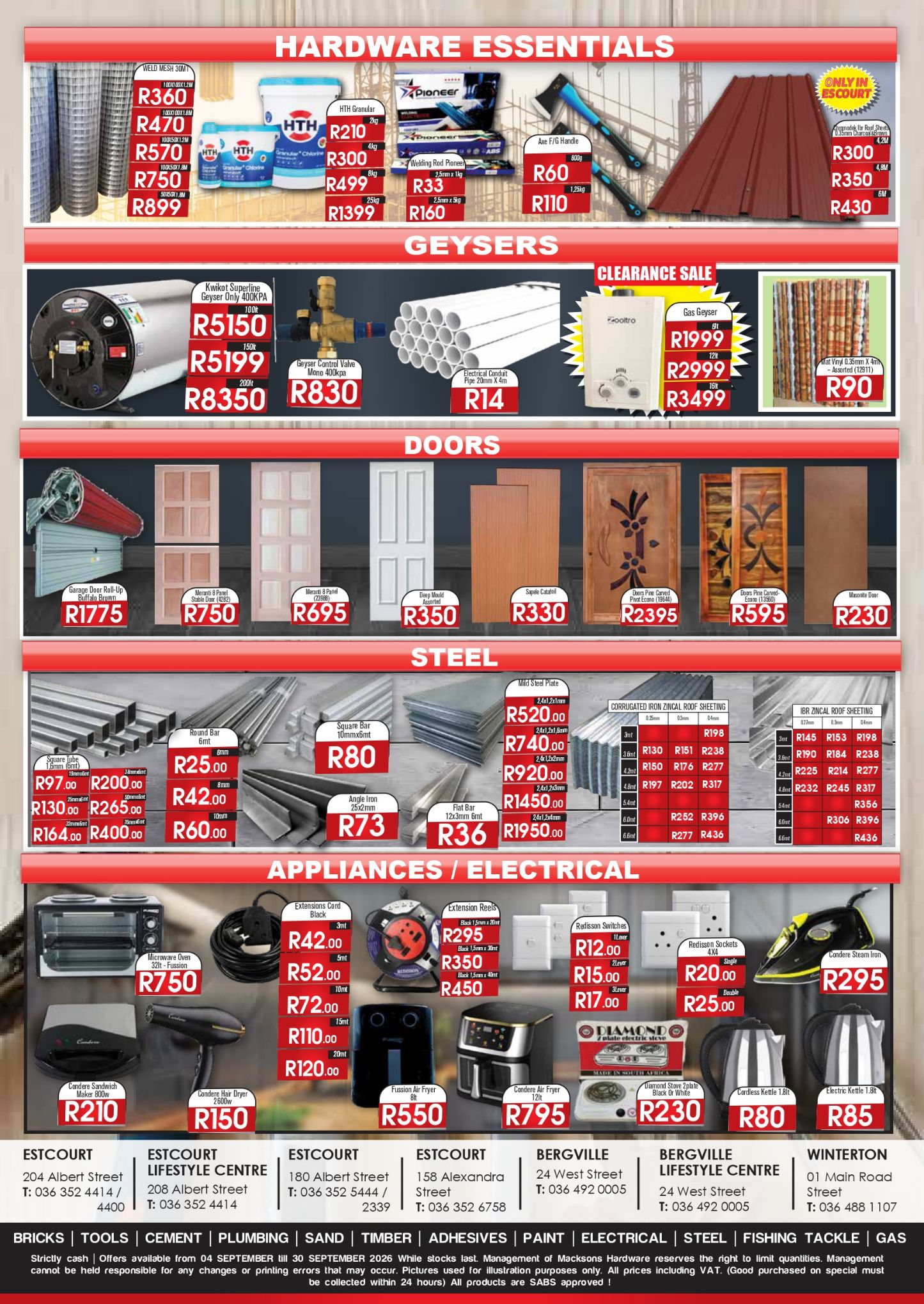 Macksons Hardware September 2026 2
